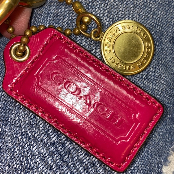 Coach Signature Canvas Stripe Leather Crossbody Bag - Picture 9 of 10